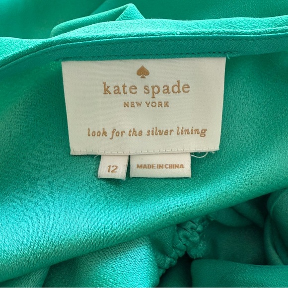 💚♠️ Kate Spade 💚♠️ look for the silver lining green ruffle sleeveless dress 12 L - Picture 11 of 11